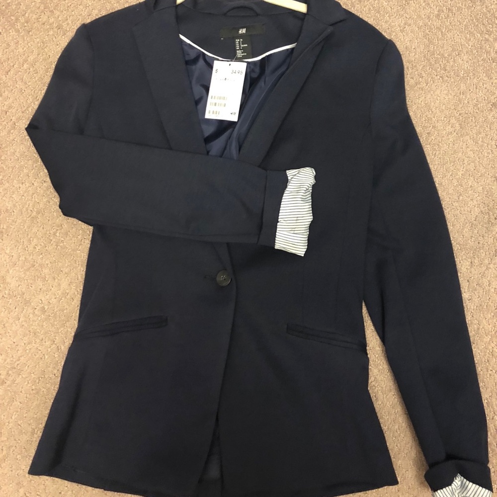 H&M blazer jacket blue